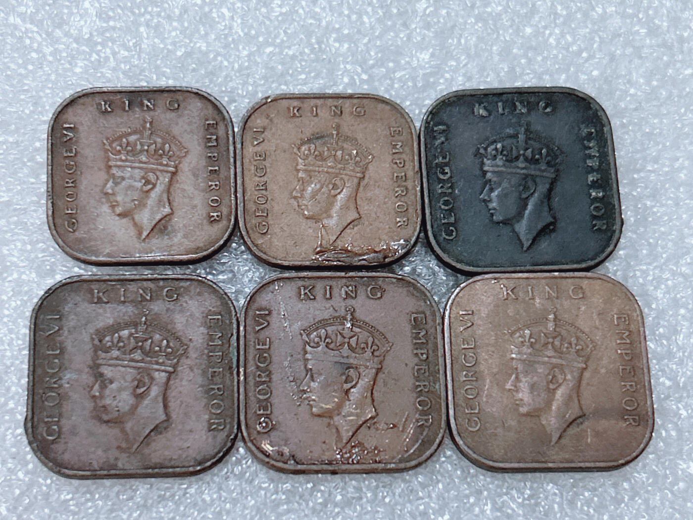 第一海外回流一元起拍收藏 散集专场  第304期 英属马来亚乔治六世1分异形青铜币 6枚