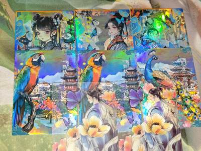 年后第二场，持续收拍中，有兴趣的老板可以私信，拜托拜托 - 国画八张（六张彩闪 两张透卡）