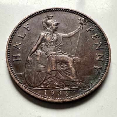 🌹外币初藏🌹🐯2026年第32场   每周二四六晚8️⃣点 接代拍 - 英国 1936年 半便士 e