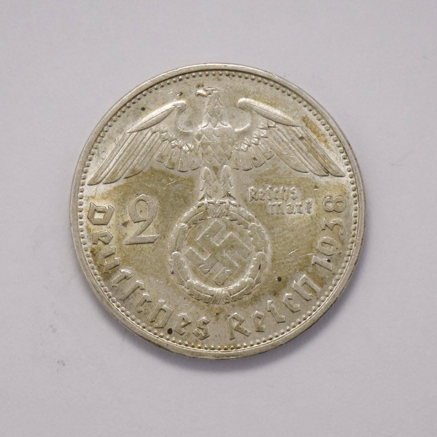 观钱 近现代机制币拍卖No.005（全场顺丰包邮，不区分偏远地区）  德国兴登堡 5 马克纪念银币（1935-1936 年版）