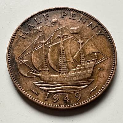 🌹外币初藏🌹🐯2026年第32场   每周二四六晚8️⃣点 接代拍 - 英国 1949年 半便士  