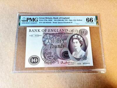 【Blue Auction】世界纸币精拍第797期——18级TOP拍卖/信誉/品质/专业/高效💫 - 【a版】英国 1964-66年10镑 PMG66EPQ