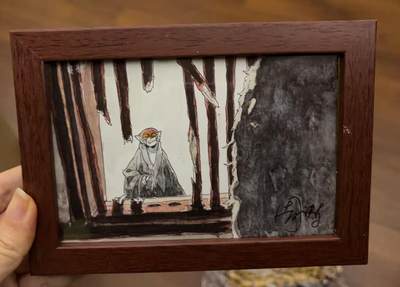 阳大大卡牌拍卖第105期（持续收拍品，周五晚上九点截拍，进群福利早知道） - 【手绘】周潜 精笔手绘 打破枷锁 A5尺寸