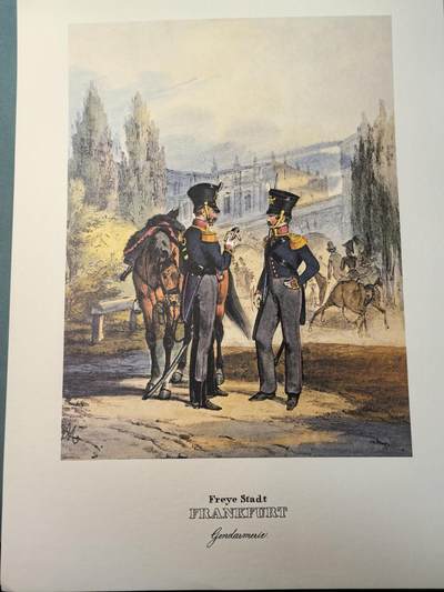 盛世勋华——号角文化勋章邮票专场拍卖第309期 - 大尺寸手绘图卡 法兰克福自由市宪兵 大A4尺寸 翻印自1848年出版《德意志陆军》一书