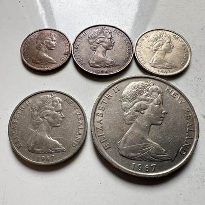 🌹外币初藏🌹🐯2026年第32场   每周二四六晚8️⃣点 接代拍 - 新西兰1967年清版5枚套 a