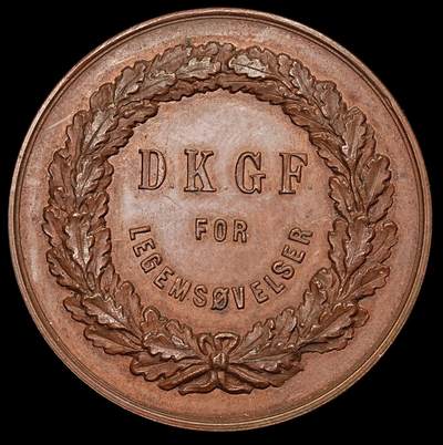 修遠堂世界钱币第108期 - 1898 年丹麦女子体操协会（DKGF）荣誉奖章，30.30mm，13.00g，原盒有残损