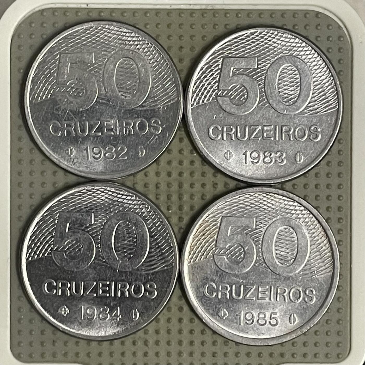 2026年第36场各国散币拍卖（总第186场） 巴西50克鲁泽4枚不同年份