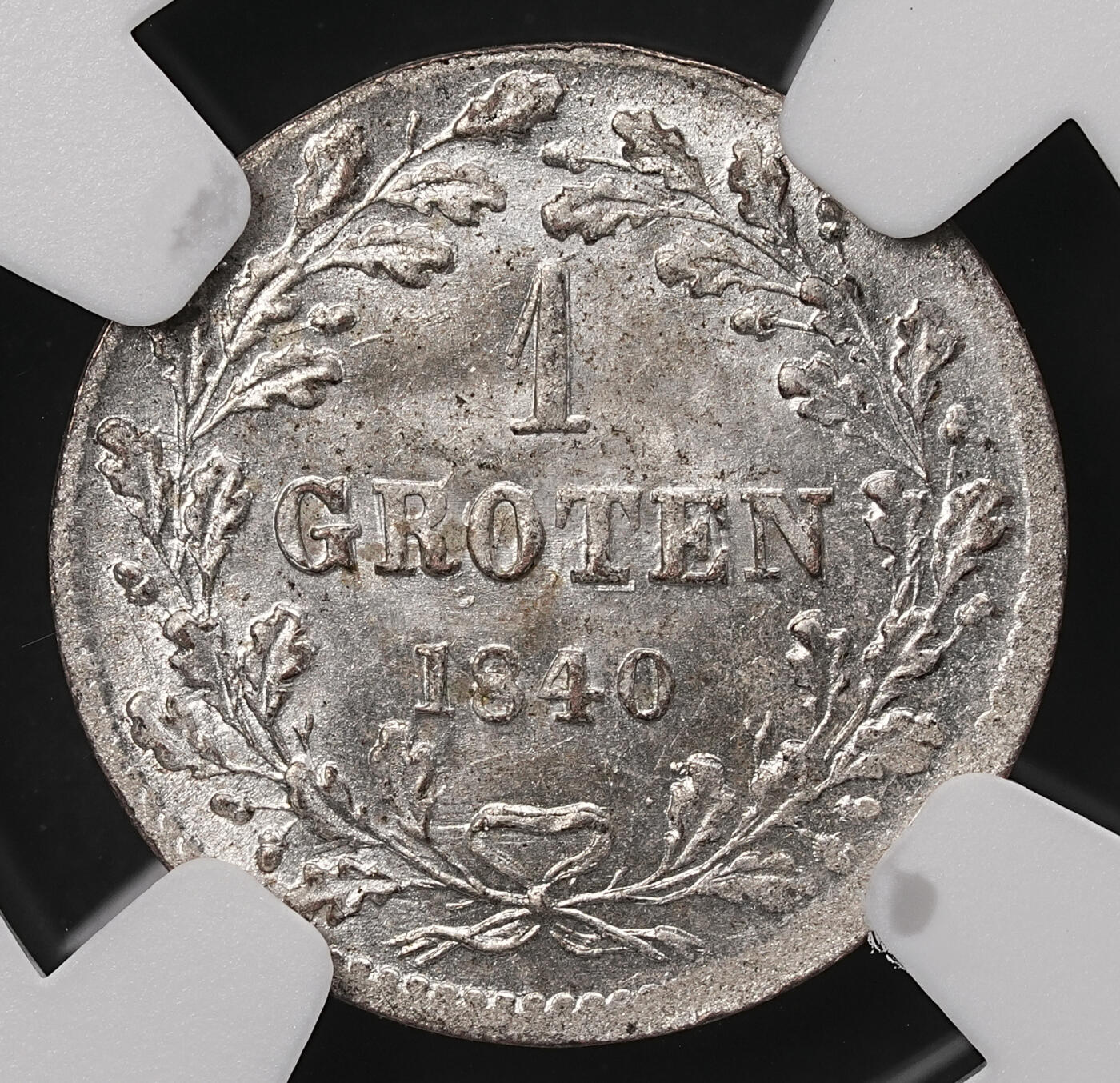 修遠堂世界钱币第108期 NGC MS65 1840年不来梅1格罗滕银币