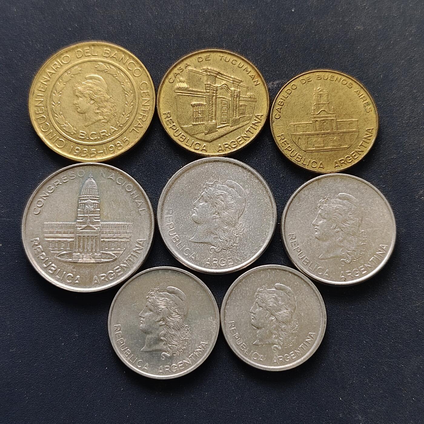 【全场包邮】纯粹捡漏拍514场 阿根廷1983-1985年8枚套币