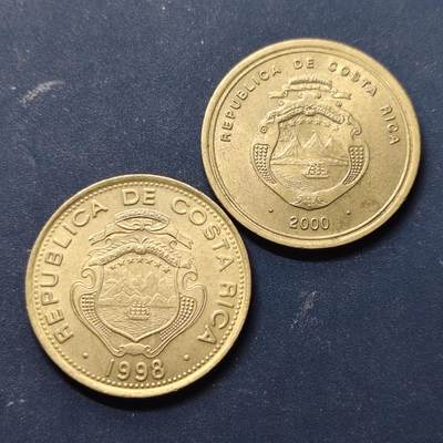 【全场包邮】纯粹捡漏拍514场 - 哥斯达黎加1998/2000年100科朗不同版本2枚一组-1998年版仅发行1997-1998年2年+2000年版为独年份版本