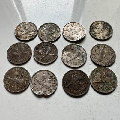 🌹外币初藏🌹🐯2026年第32场   每周二四六晚8️⃣点 接代拍 - 新西兰女王三便士 差品12枚