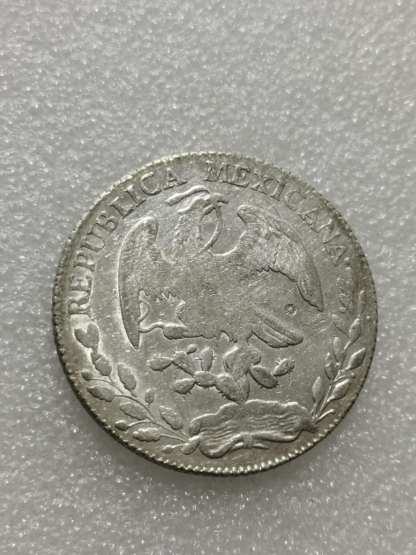 天下钱庄专场欢迎参拍 1863墨西哥鹰洋，有戳