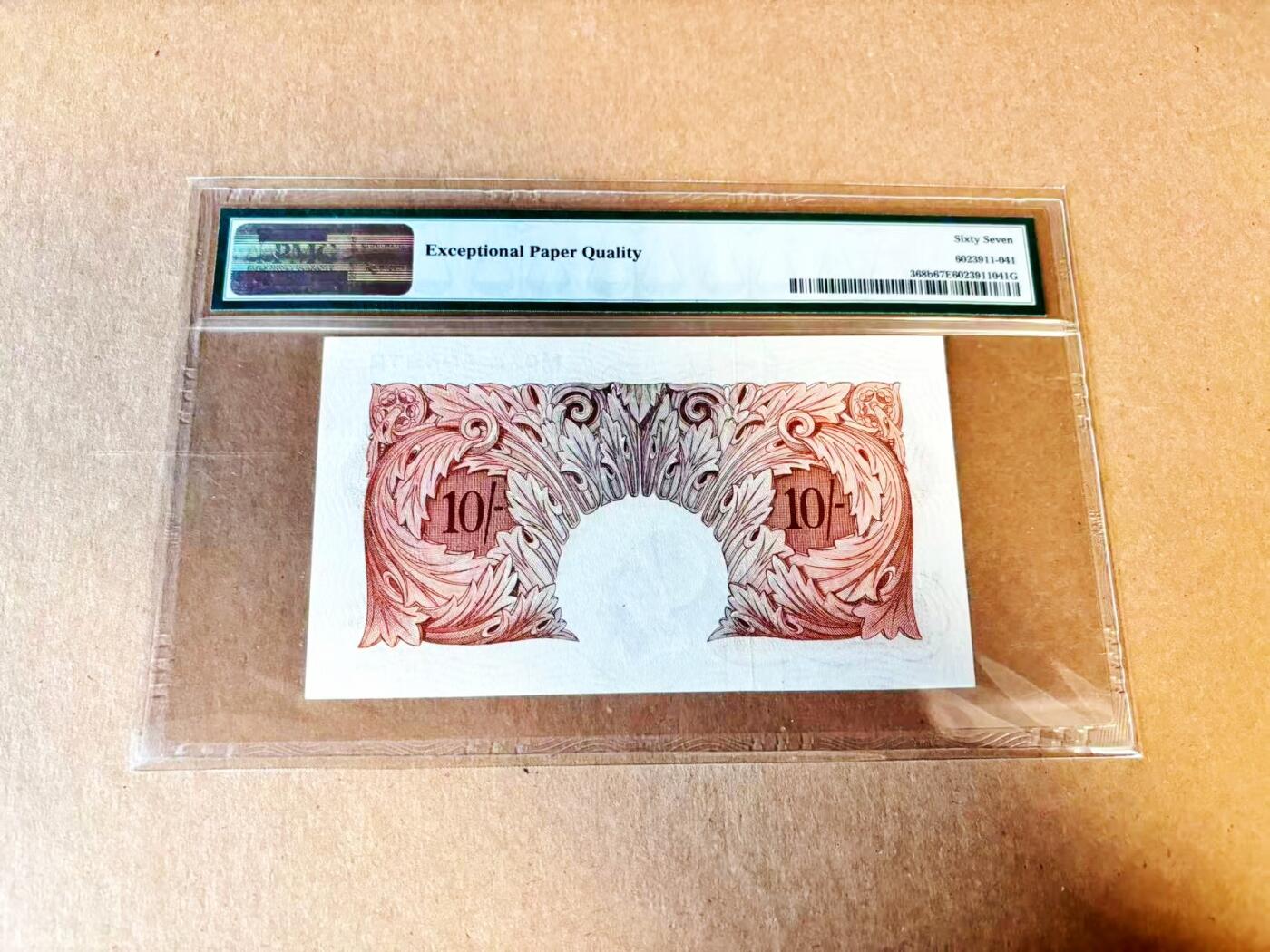 【Blue Auction】世界纸币精拍第797期——18级TOP拍卖/信誉/品质/专业/高效💫 英国 A序列 949-55年10先令 PMG67EPQ 高分