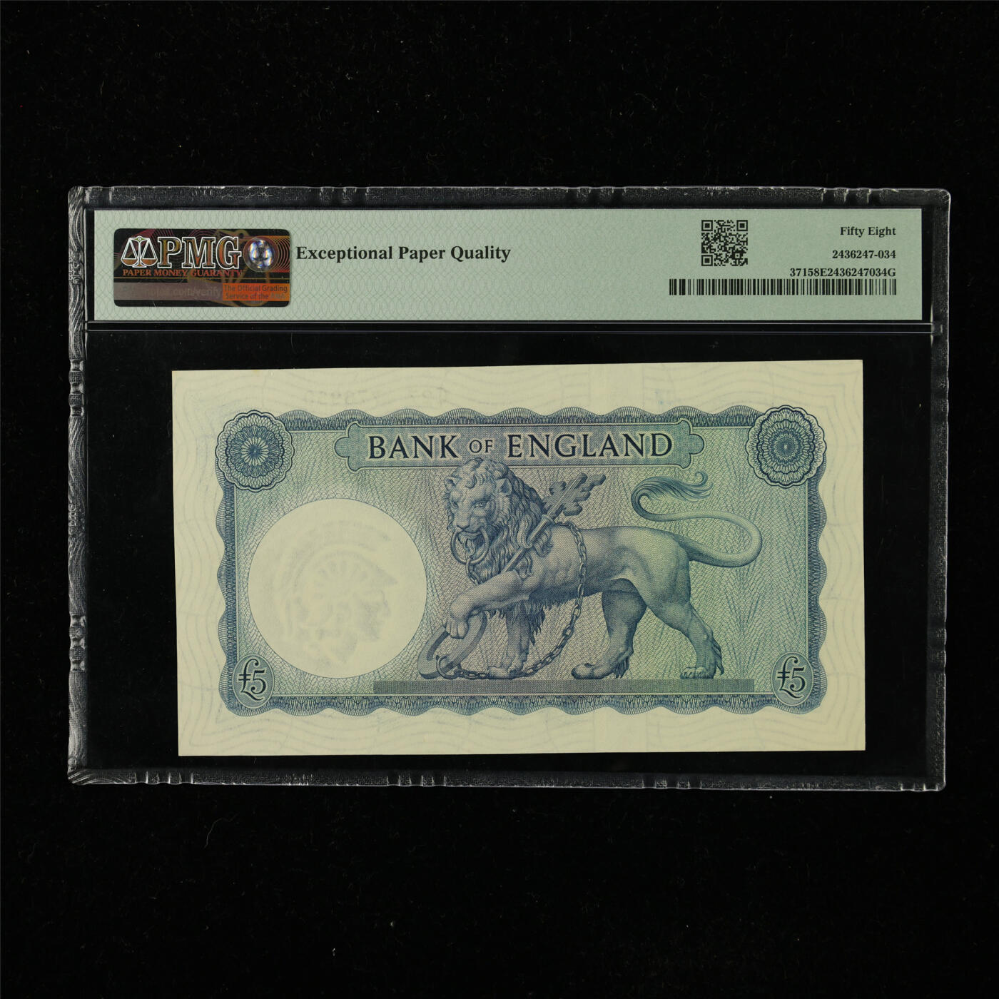 【亘邦集藏】第223期拍卖 1957-67年 英国5镑 PMG 58EPQ C27 776950