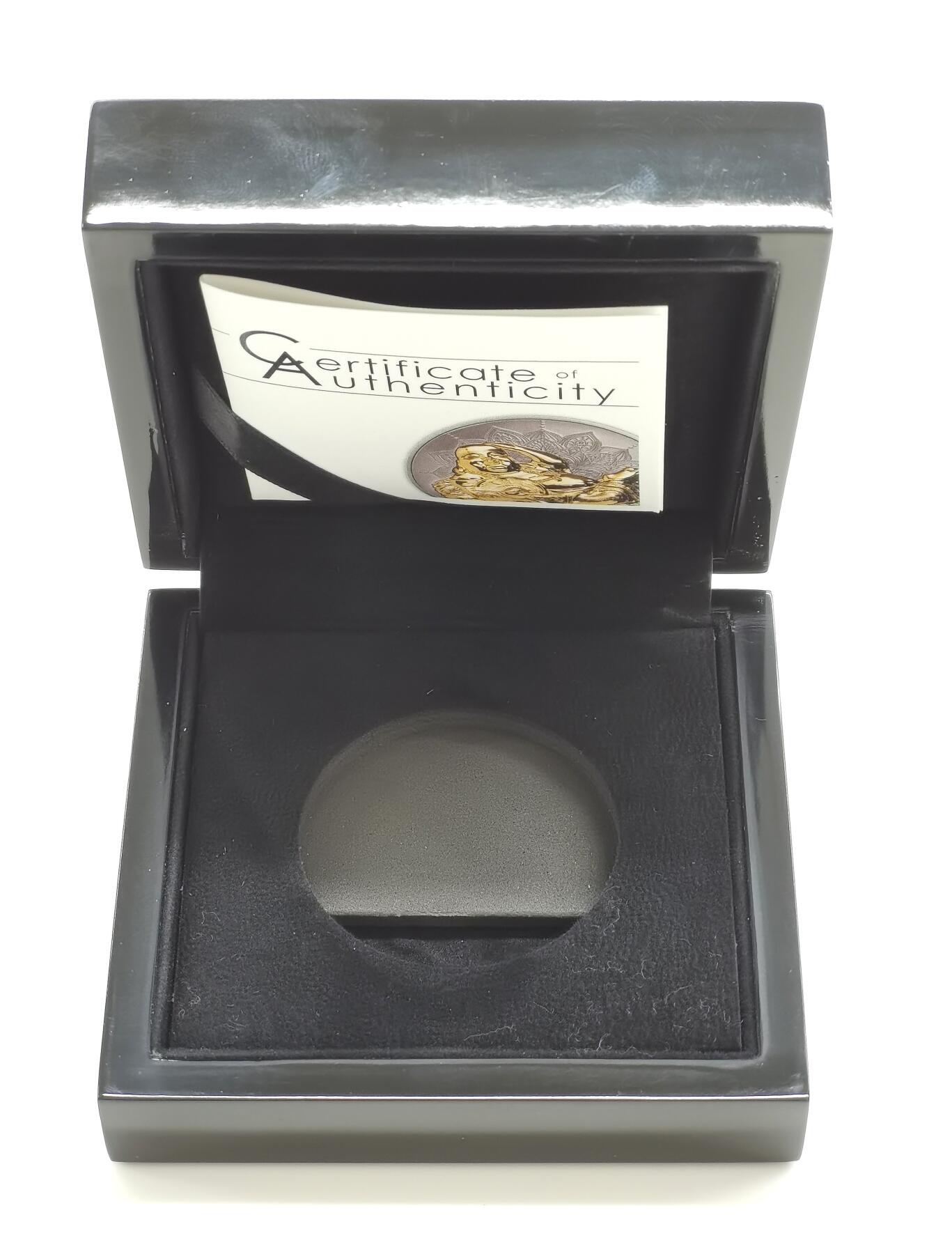 博洋堂世界钱币拍卖第165期（全场包邮） PCGS PR69DCAM 帕劳2018年10元发黑部分镀金银币 笑弥勒 2盎司999银 发行量：888 盒证全 首日标