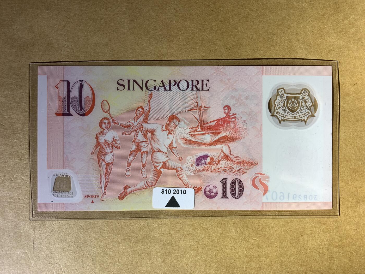 【礼羽收藏】🌏世界钱币拍卖第132期 【3DB291607】全新UNC 2010年新加坡10元  无4号码