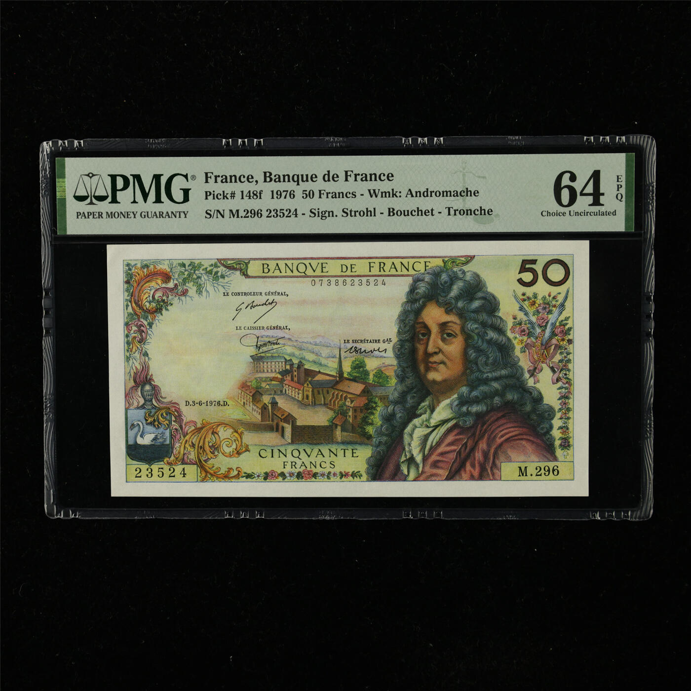 【亘邦集藏】第223期拍卖 1976年 法国50法郎 PMG 64EPQ M.296 23524