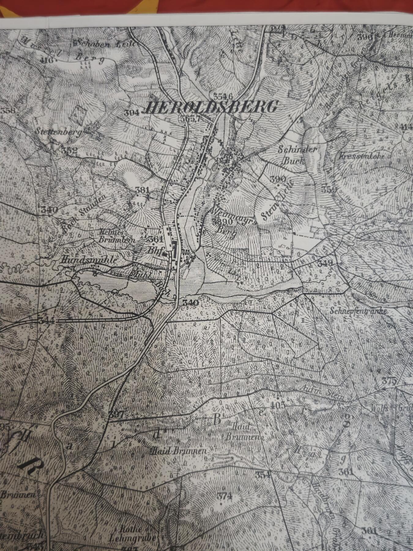 橙子收藏第六期 1940年德国巴伐利亚州纽伦堡地区军用纳粹官方测绘的高精度军用地形图，是二战前期德国军事地理的珍贵实物文献。