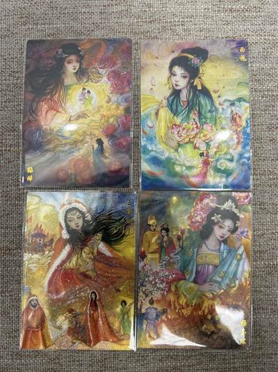 喜灰玩卡拍卖第五期，接拍品0佣金，欢迎送拍，释放现金流，让自己有资金可以购买更多喜欢的卡牌，让别的卡友能淘到更多心仪的卡牌 - 喜灰玩卡 山河潮玩联名卡 金莺儿老师绘 同编062/200编 四大美女一套