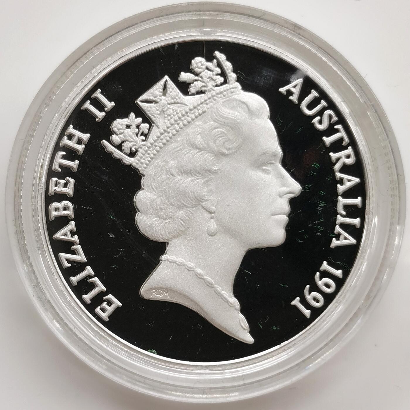 博洋堂世界钱币拍卖第165期（全场包邮） 澳大利亚1991年10元精制银币 澳大利亚州系列-塔斯马尼亚 20克925银 发行量:约2.8万 盒证全