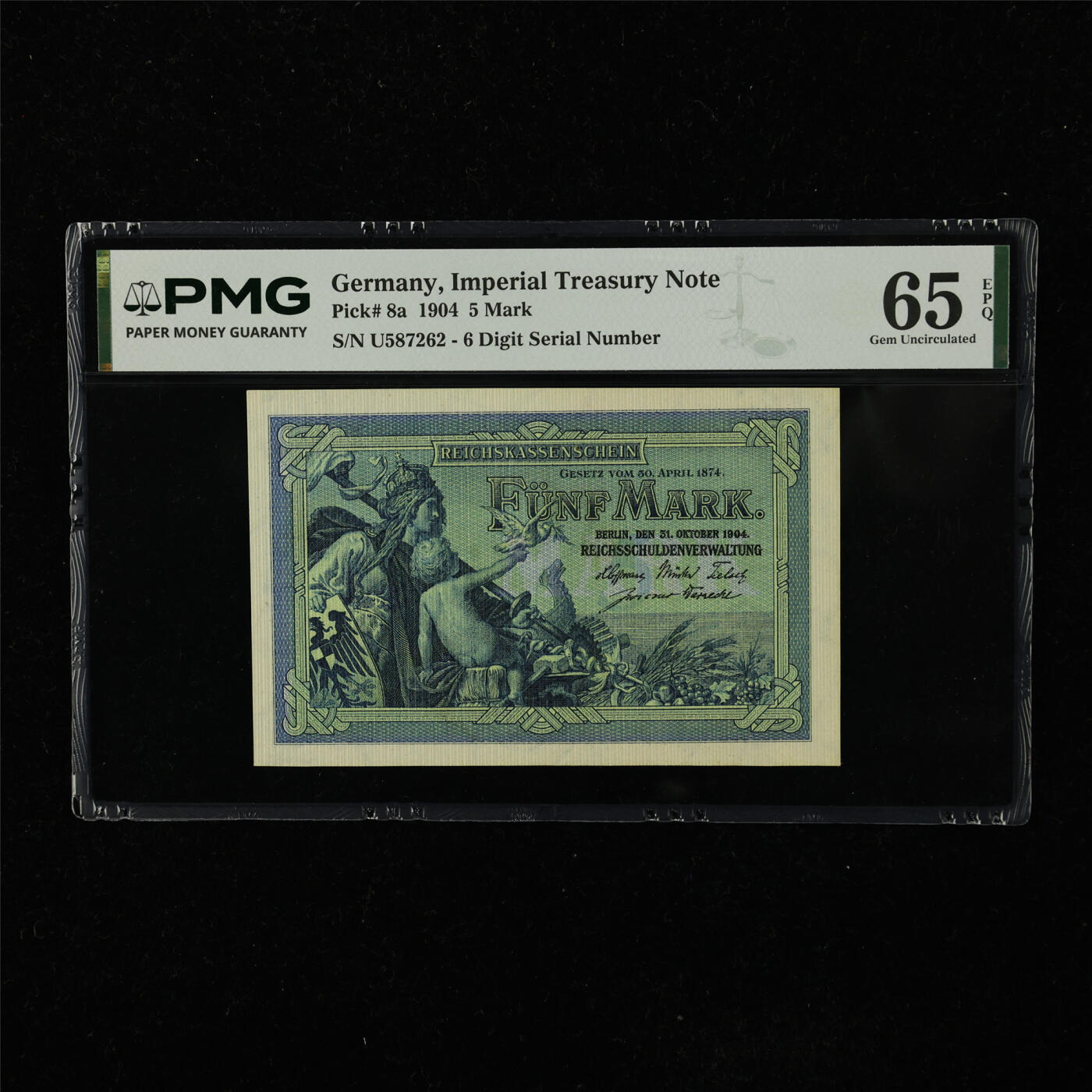 【亘邦集藏】第223期拍卖 1904年 德国5马克 PMG 65EPQ U587262