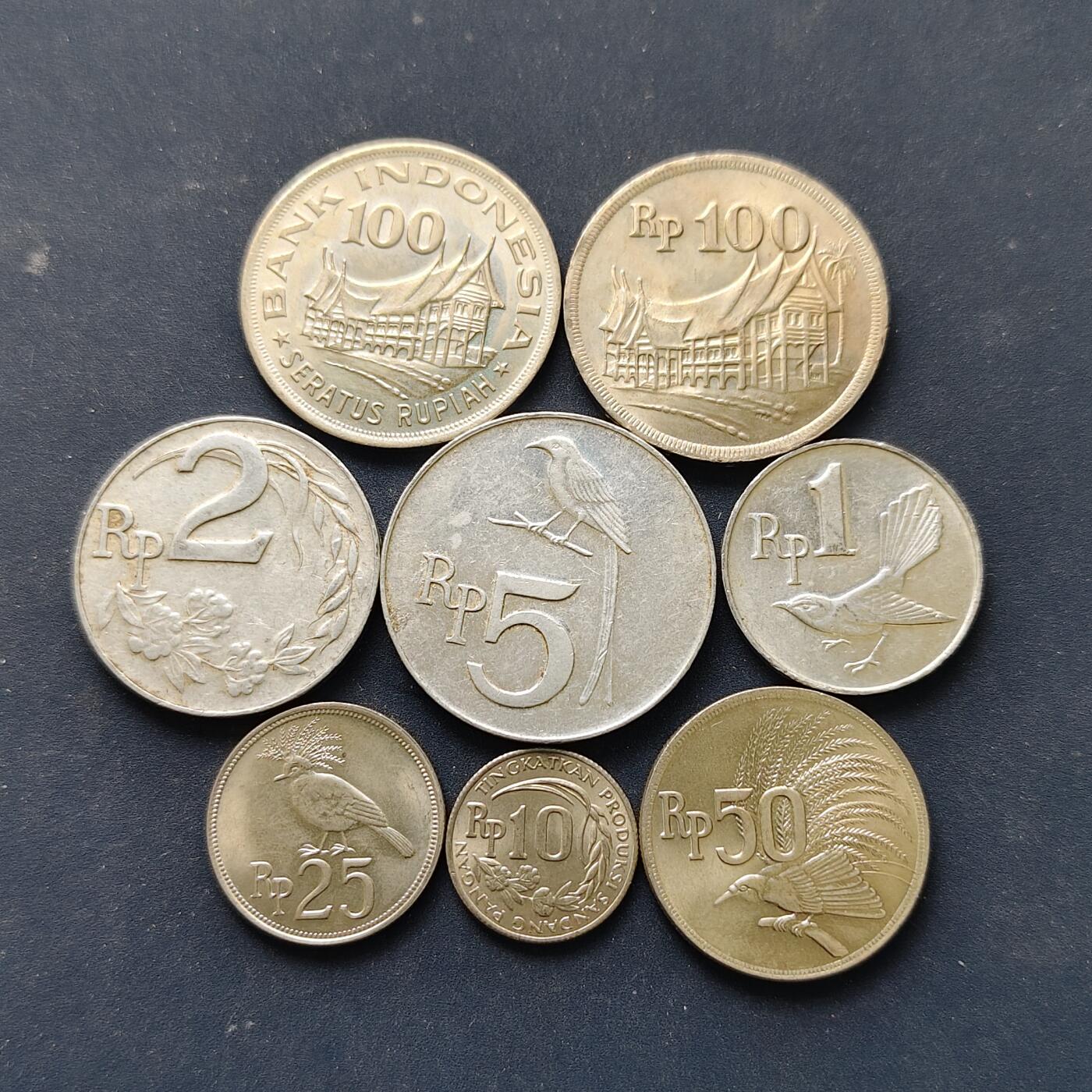 【全场包邮】纯粹捡漏拍514场 印度尼西亚1970-1978年8枚套币