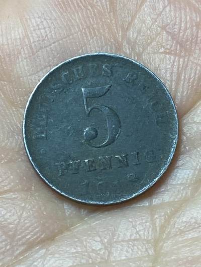 2026年第三十七场(总第二百零六场）德紧纸币特拍场(佣金3%，最低1元) - 德意志帝国1918年5芬尼铁币(威廉二世时期，一战末期)