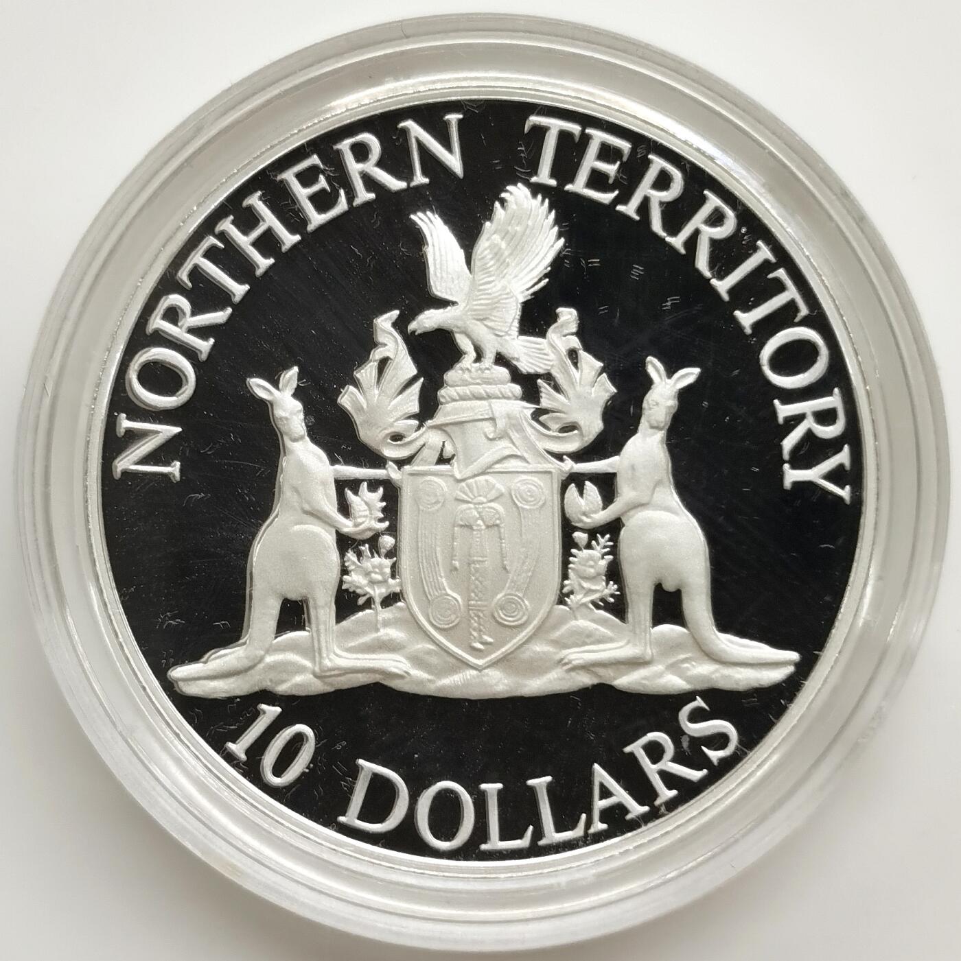 博洋堂世界钱币拍卖第165期（全场包邮） 澳大利亚1992年10元精制银币 澳大利亚州系列-北方领地 20克925银 发行量：3万 盒证全