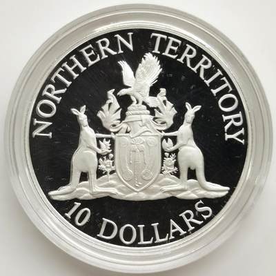 博洋堂世界钱币拍卖第165期（全场包邮） - 澳大利亚1992年10元精制银币 澳大利亚州系列-北方领地 20克925银 发行量：3万 盒证全
