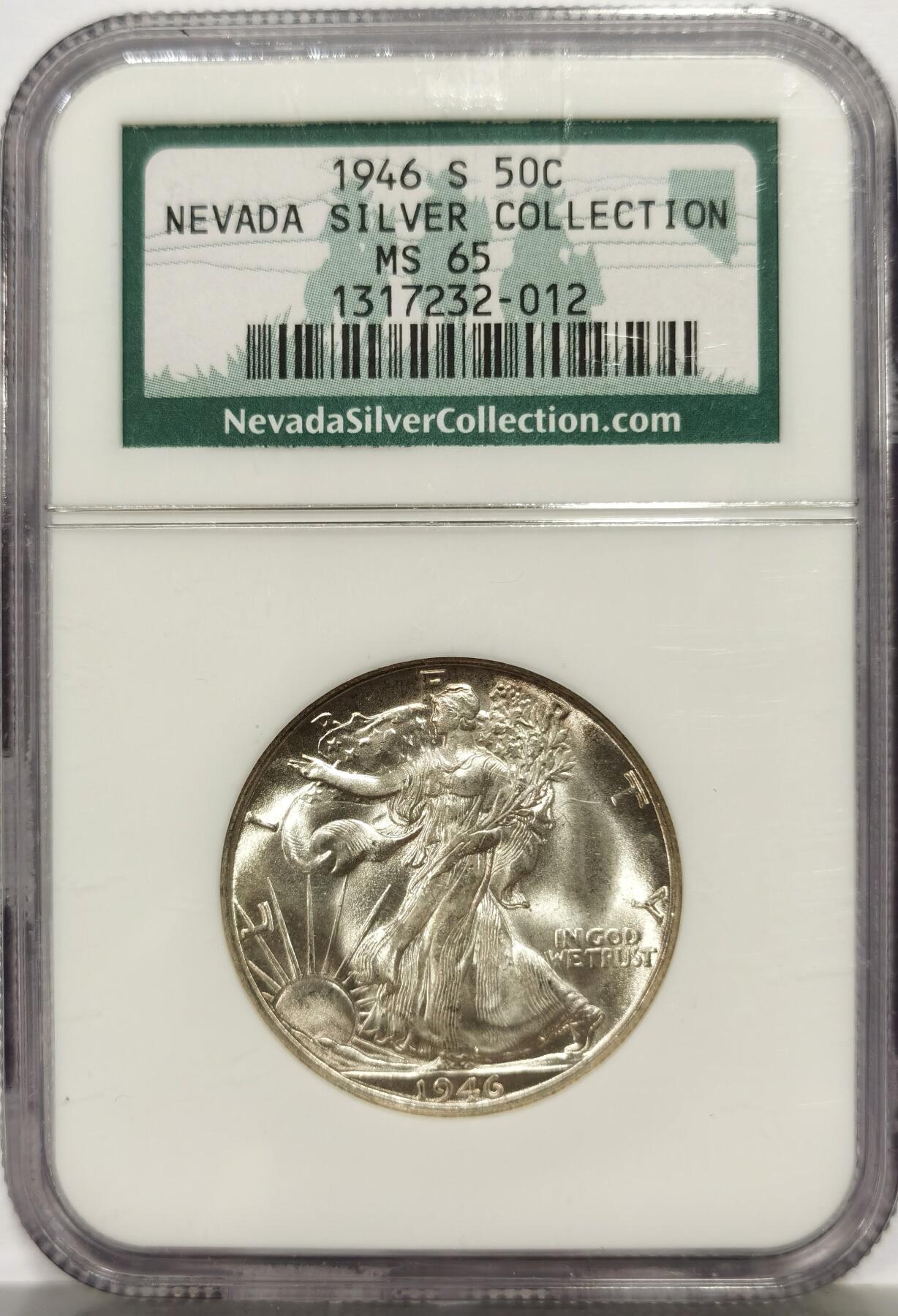 博洋堂“芳菲春韵”3月精品大拍专场暨第166期（全场包邮） NGC MS65 美国1946 S 行走女神半圆 麦稀奇所见最高分 老盒严评 源自于内华达收藏 收藏好物