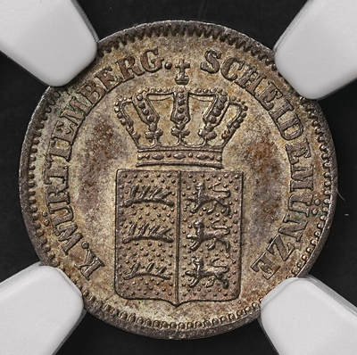 修遠堂世界钱币第108期 - NGC MS62 1870年巴伐利亚1克鲁泽银币