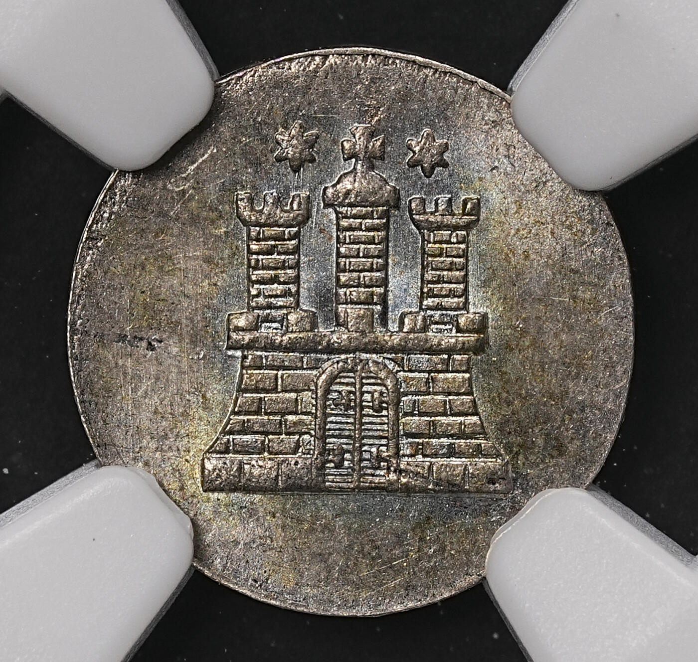 修遠堂世界钱币第108期 NGC MS64 1851年汉堡1德雷林（ 3 芬尼 ）银币