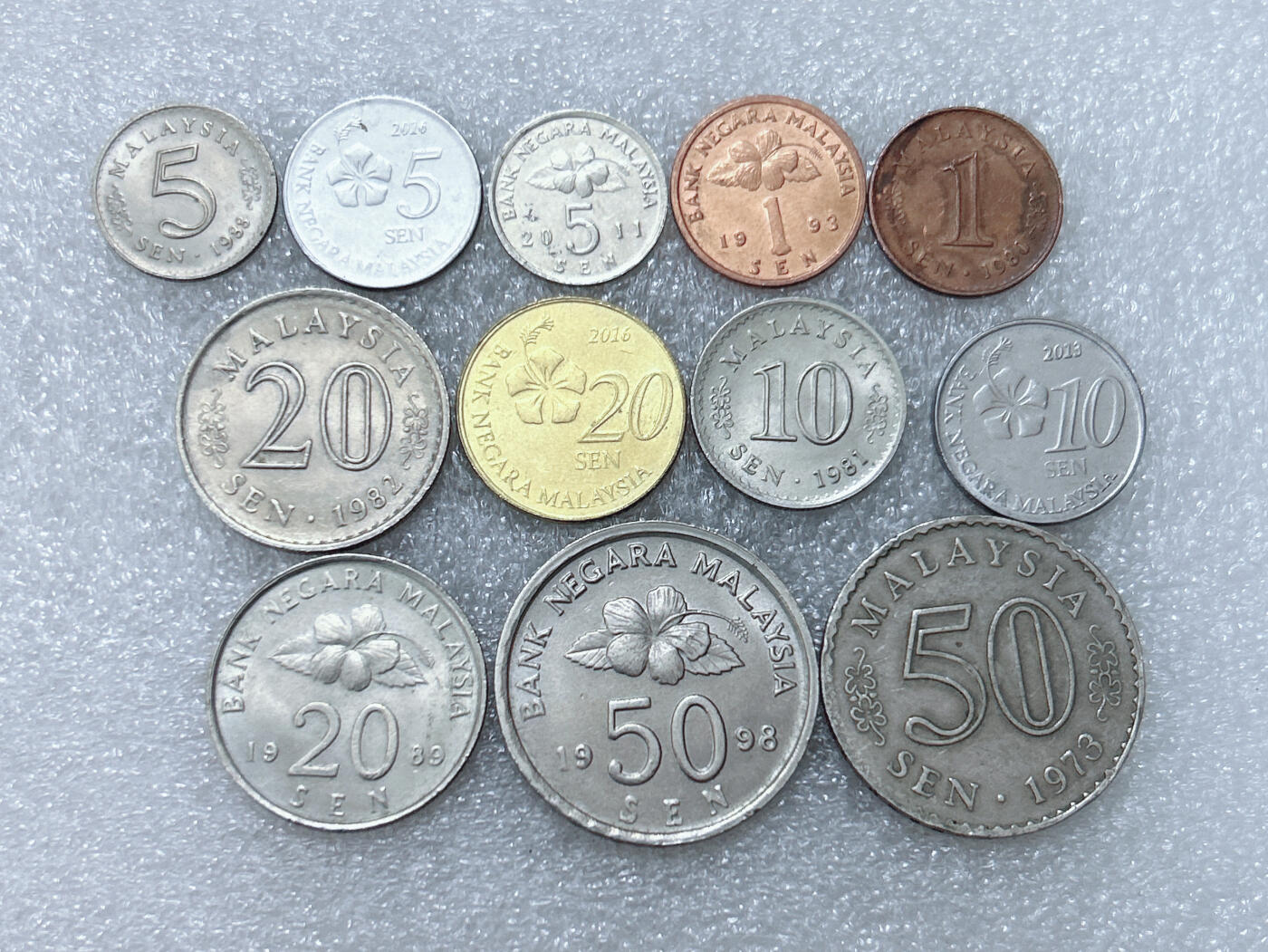 第一海外回流一元起拍收藏 散集专场  第304期 马来西亚硬币 12枚 无重复
