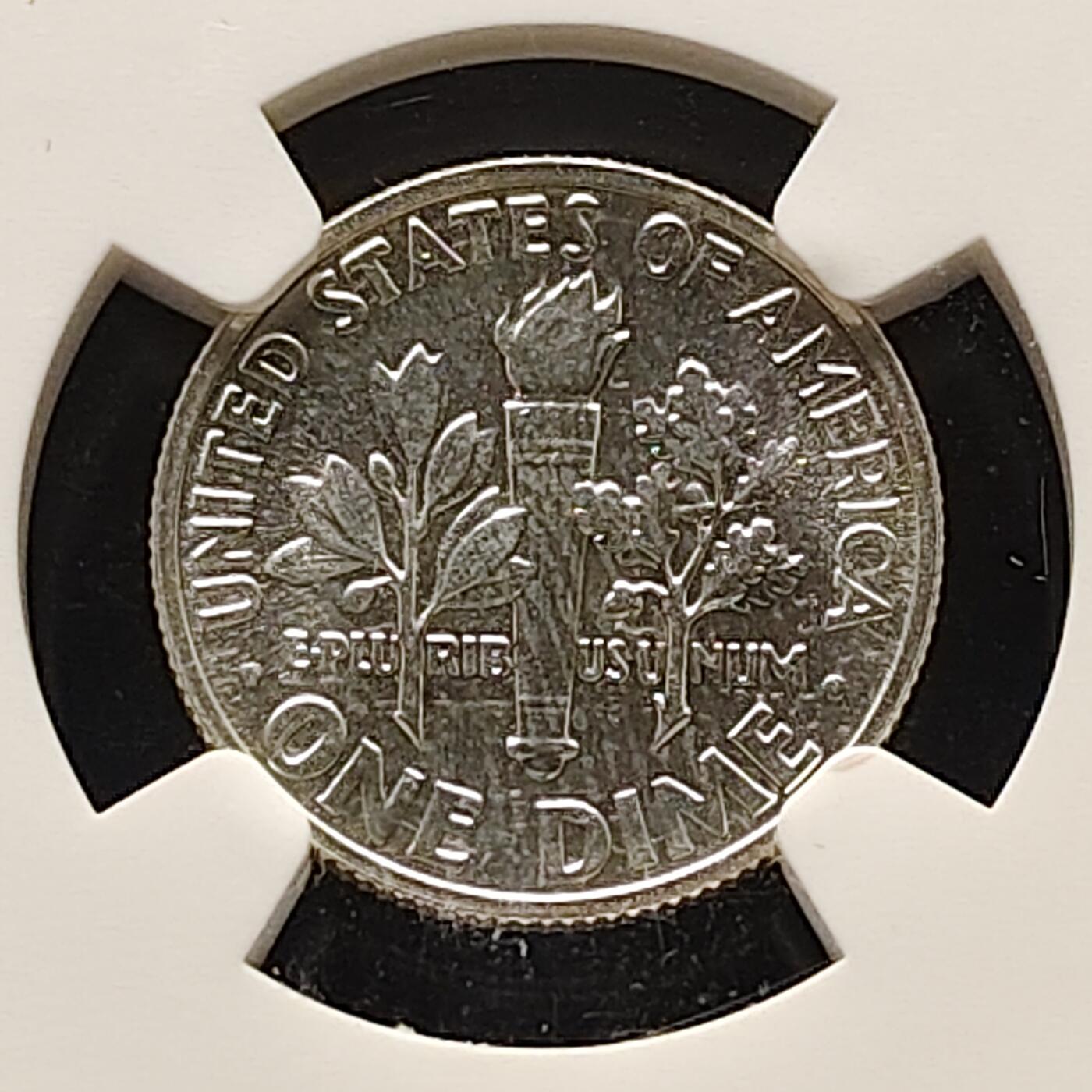 【全场包邮】纯粹捡漏拍515场 美国1962年罗斯福10分精制银币【17.9毫米2.5克90%】-NGC PF66