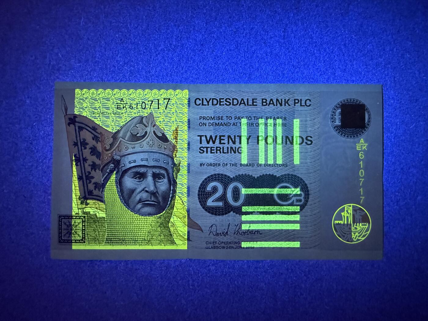 《艾美收藏》第237期-3.22周日外币强钞白金场 苏格兰20镑 UNC 克莱斯戴尔银行 2006年 苏格兰国王布鲁斯 无4