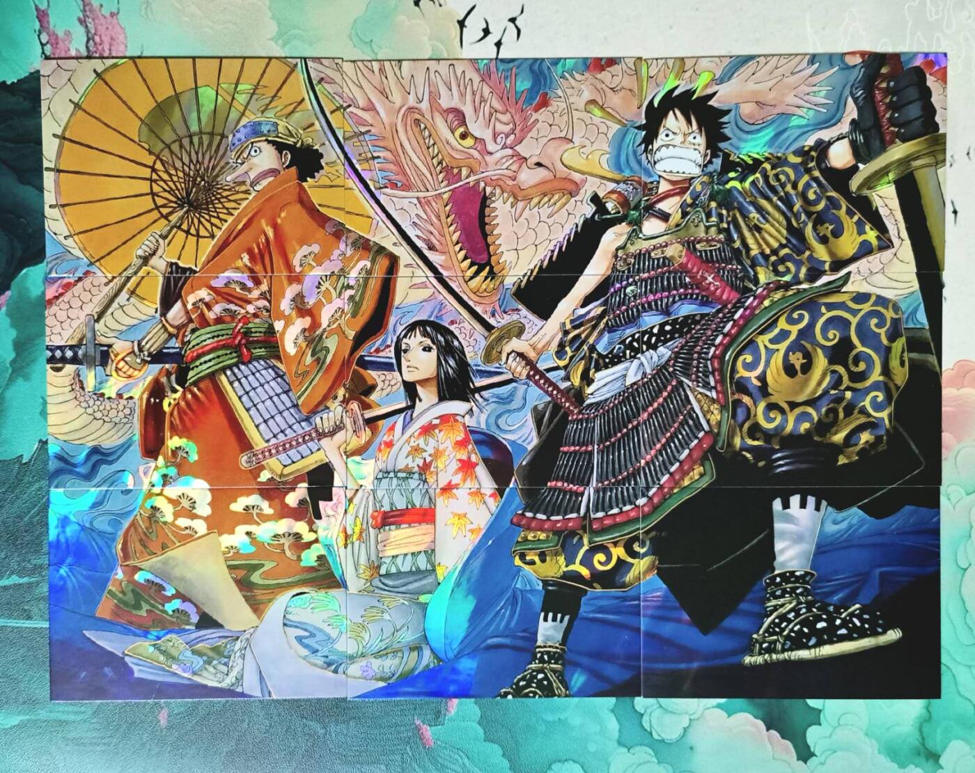 龙虎卡牌-七九场（满200元包邮，无佣金，每周六结拍，欢迎送拍） 彩闪9拼 海贼王 草帽团经典剧场版服饰一套