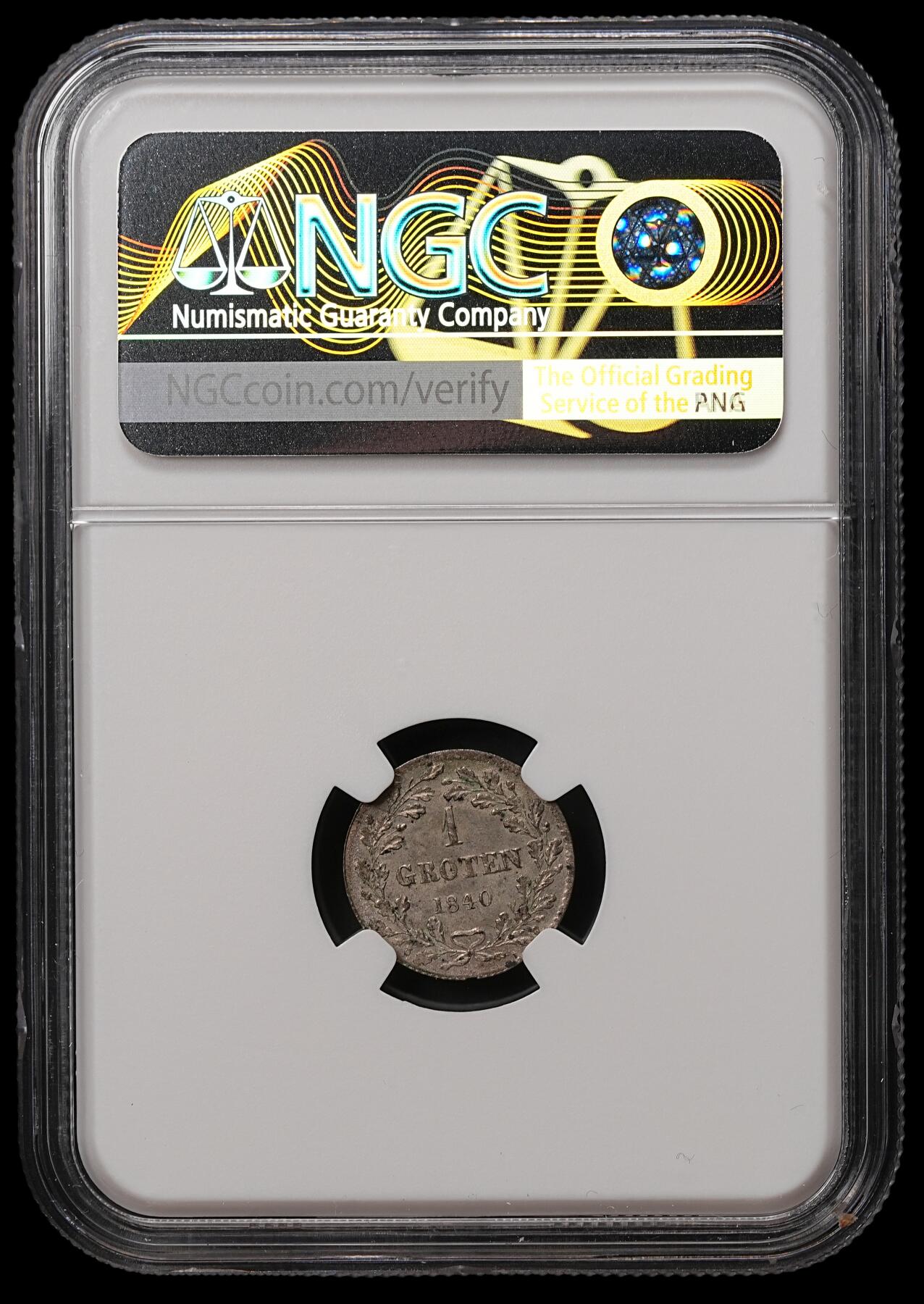 修遠堂世界钱币第108期 NGC MS64 1840年不来梅1格罗滕银币