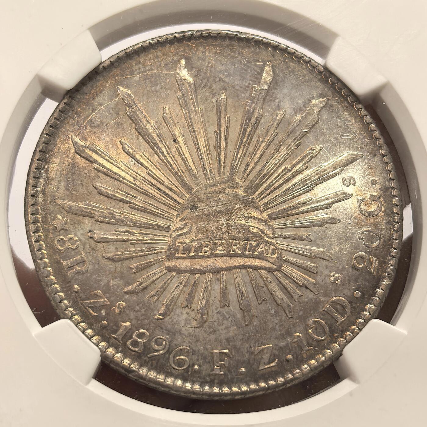 博洋堂世界钱币拍卖第165期（全场包邮） NGC MS63 墨西哥1896年ZS FZ版花边鹰洋 香槟镭射包浆 高级感满满 美轮美奂的视觉盛宴 绝对是藏家不可错过的珍品