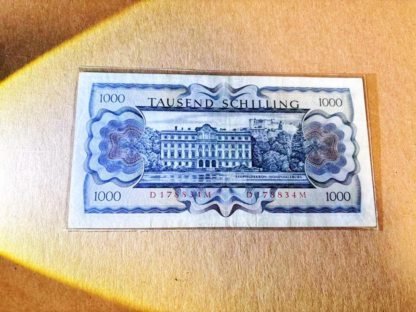 【Blue Auction】世界纸币精拍第797期——18级TOP拍卖/信誉/品质/专业/高效💫 奥地利 1966年1000先令 苏特纳 流通品相