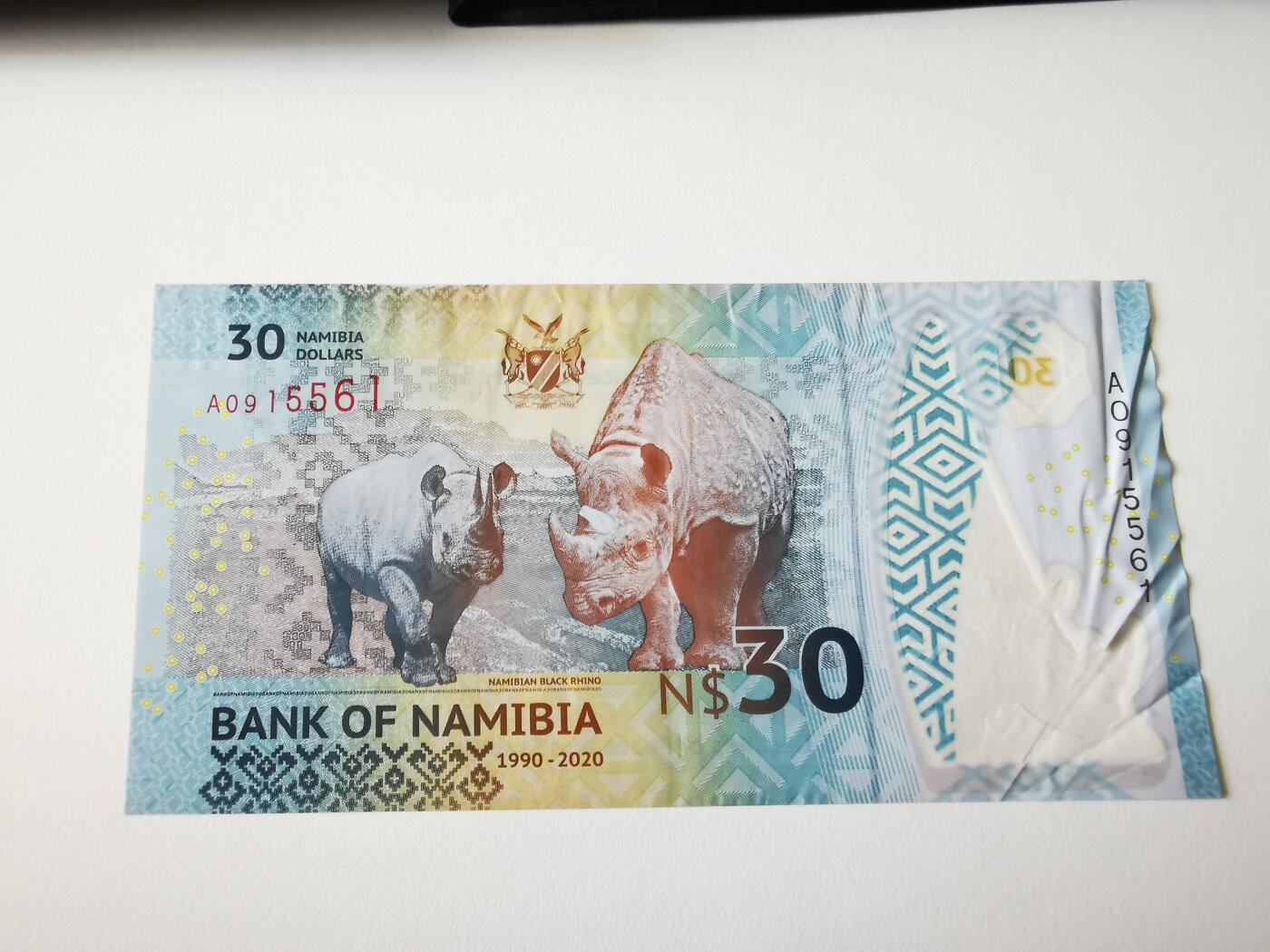 零零发流通品外国纸币拍卖 无佣金 纳米比亚30纪念钞