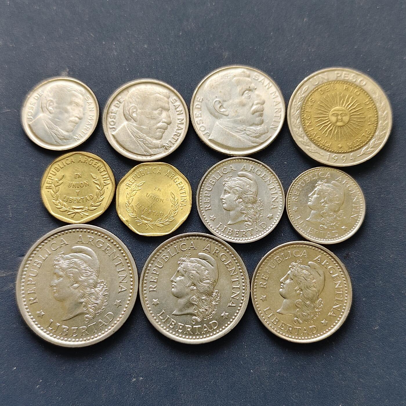【全场包邮】纯粹捡漏拍514场 阿根廷1950-1994年各版本11枚套币
