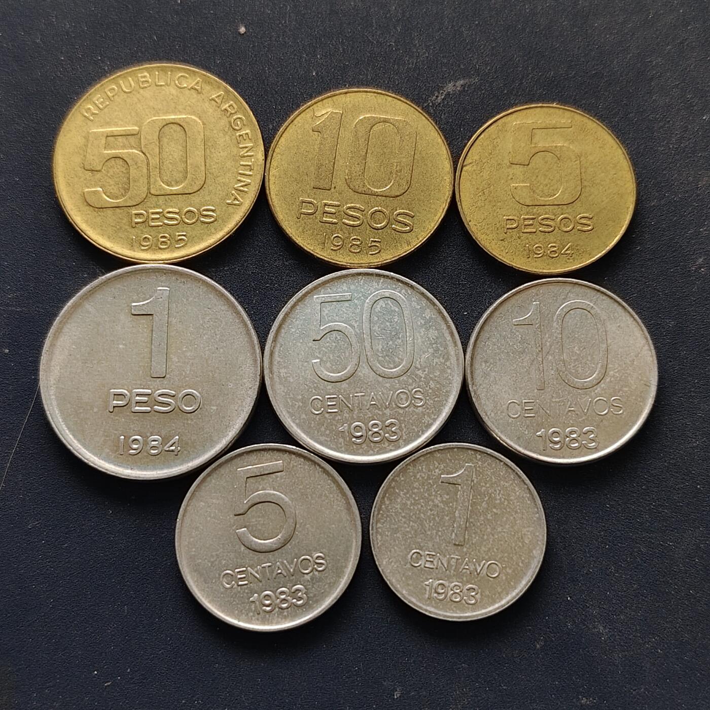 【全场包邮】纯粹捡漏拍514场 阿根廷1983-1985年8枚套币