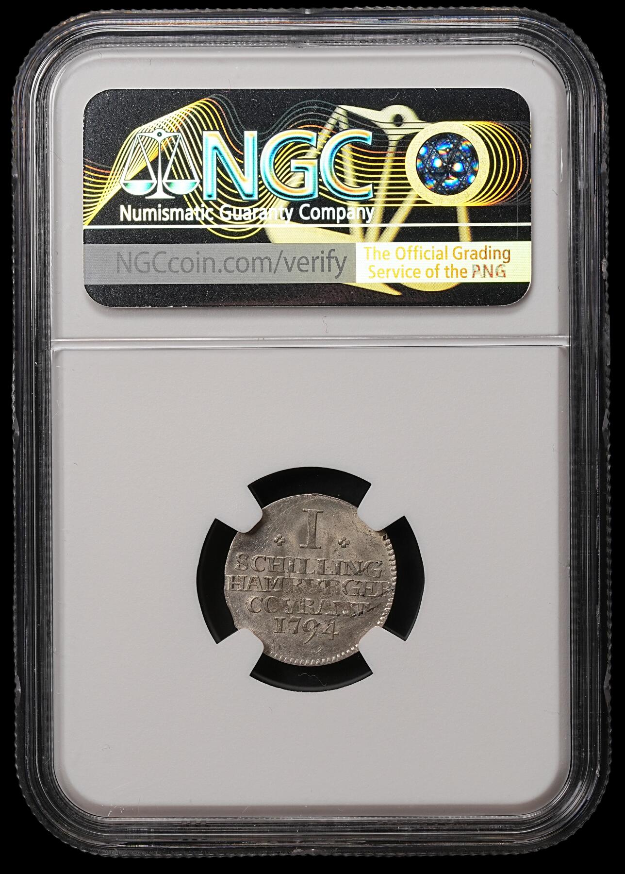 修遠堂世界钱币第108期 NGC MS64  1794年汉堡1先令银币