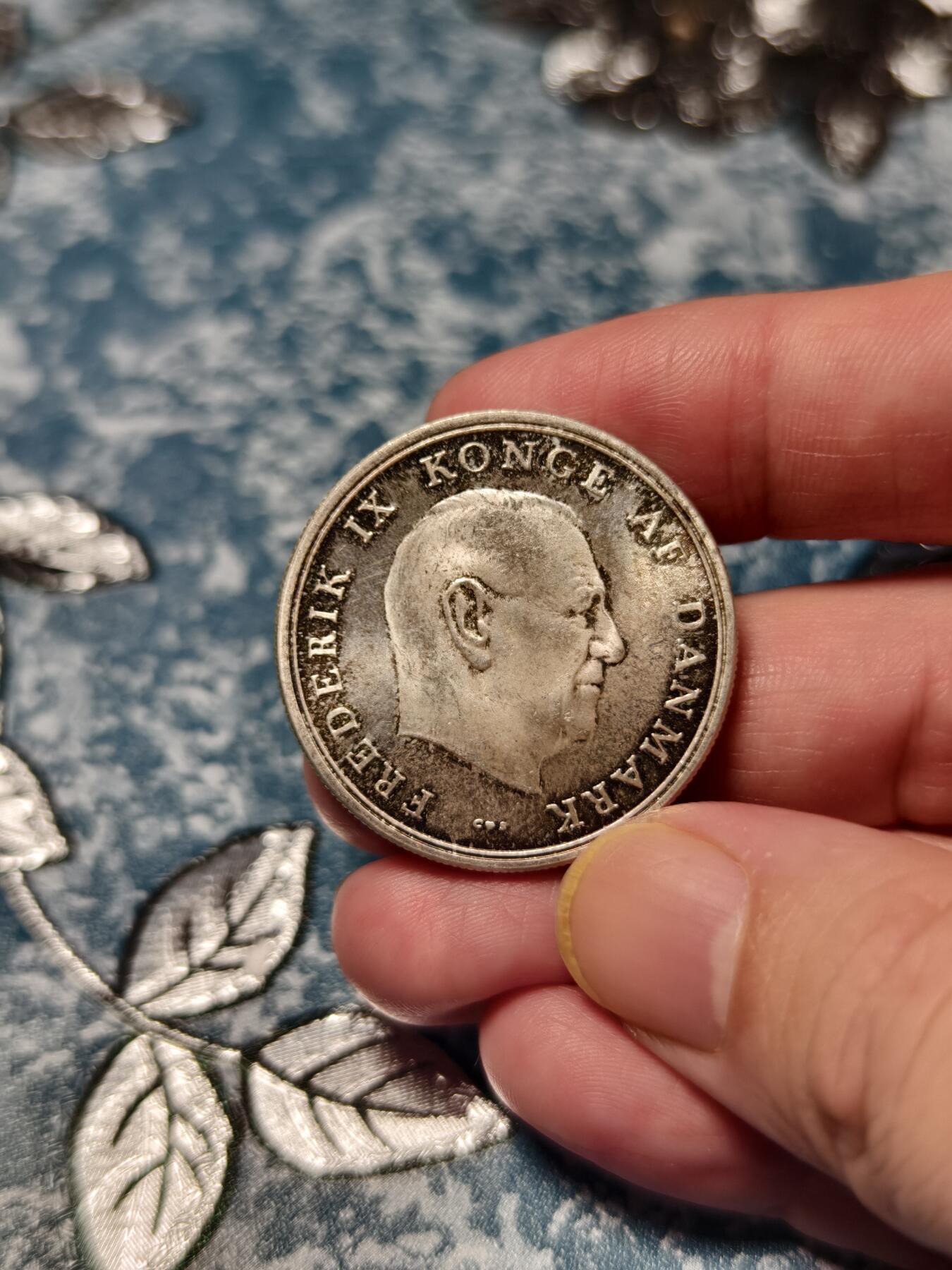 抚柳草堂-第十八期章牌钱币  奖章勋章限时免佣 满百包邮 放漏专场 1964丹麦弗雷德里克九世之女安妮-玛丽公主婚礼纪念5克朗银币 17.1g 800银 原光好品