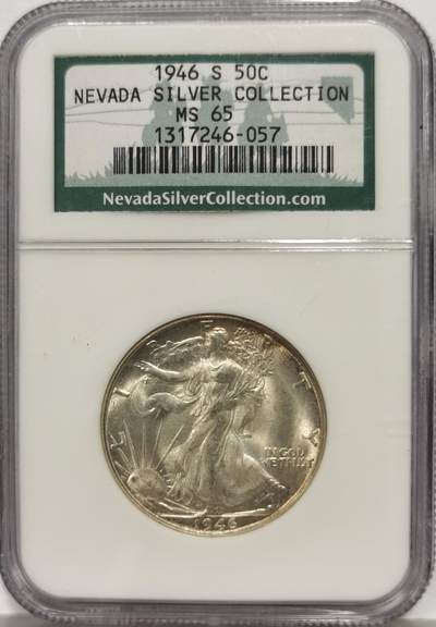 博洋堂“芳菲春韵”3月精品大拍专场暨第166期（全场包邮） - NGC MS65 美国1946 S 行走女神半圆 麦稀奇所见最高分 老盒严评 源自于内华达收藏 收藏好物
