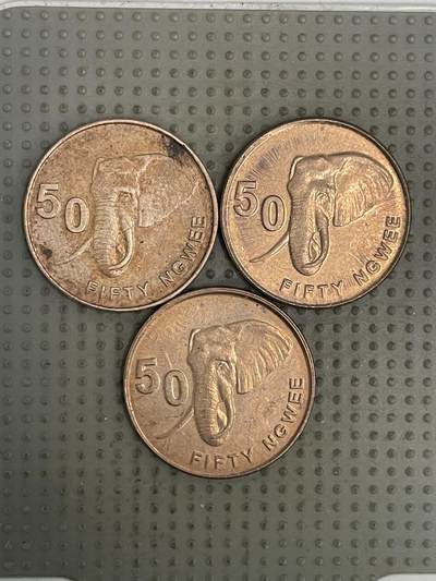 2026年第36场各国散币拍卖（总第186场） - 赞比亚2012年50恩韦3枚