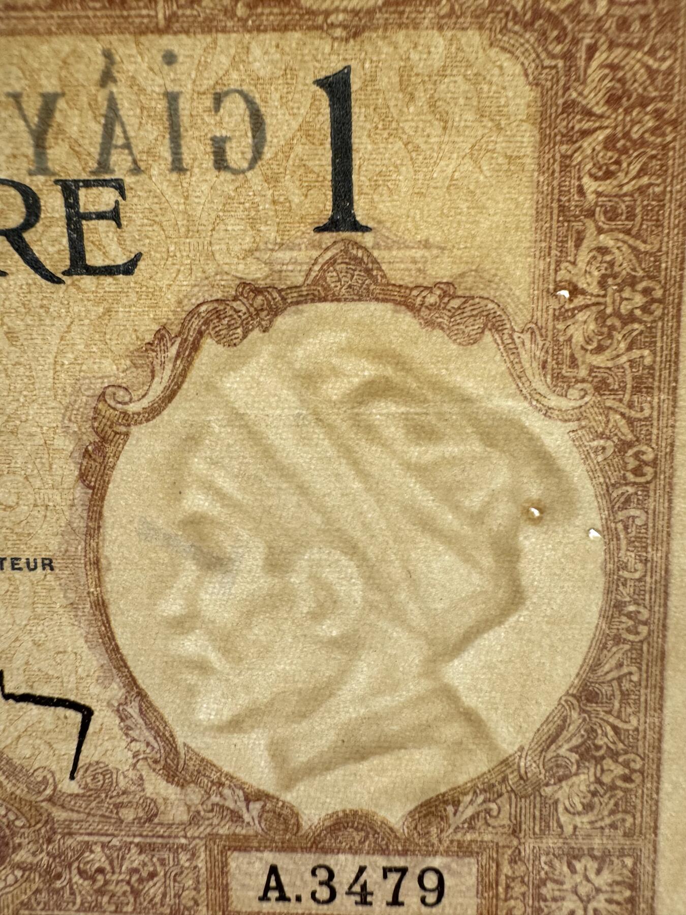 2026第5场（总第232期）：精品测试钞、外钞综合场 法属印度支那/东方汇理银行1921-31年版1元（美品如图、有锈孔）48b/签名2