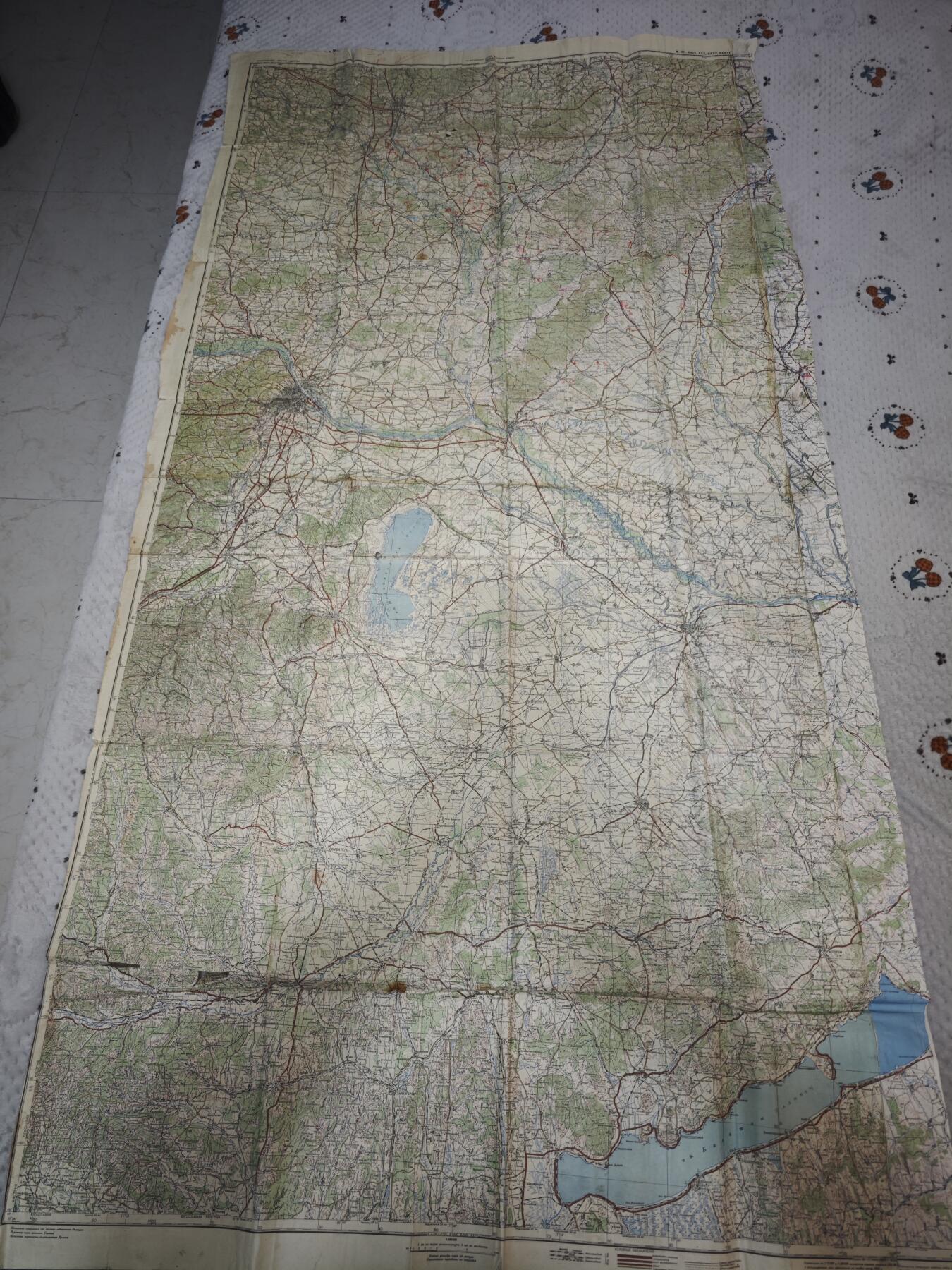 橙子收藏第六期 1944年苏联红军总参谋部实战军用地图/捷克斯洛伐克-奥地利-匈牙利 带原始战术标记 见证1945维也纳攻势 苏军解放中欧核心实物 馆藏级二战稀缺文物(长度一米多)
