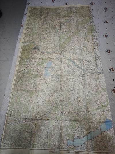 橙子收藏第六期 - 1944年苏联红军总参谋部实战军用地图/捷克斯洛伐克-奥地利-匈牙利 带原始战术标记 见证1945维也纳攻势 苏军解放中欧核心实物 馆藏级二战稀缺文物(长度一米多)