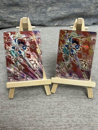 喜灰玩卡拍卖第六期，接拍品0佣金，欢迎送拍，释放现金流，让自己有资金可以购买更多喜欢的卡牌，让别的卡友能淘到更多心仪的卡牌 - 启读 孙强老师绘 哪吒 粗闪、彩闪 一组两张